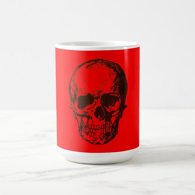 Skull Fantasy Pop Art Rock Punk Heavy Metal Rot Kaffeetasse (Mittel)