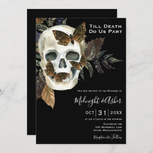 Skull Ferns bis zum Tod tun uns Teil Hochzeit Einladung