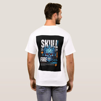 Skull Fire 2026 Premium Oversized Rückendruck T-Sh T-Shirt