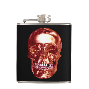 Skull-Flask Red Chrome Flachmann