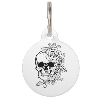 Skull Floral Art Haustiermarke