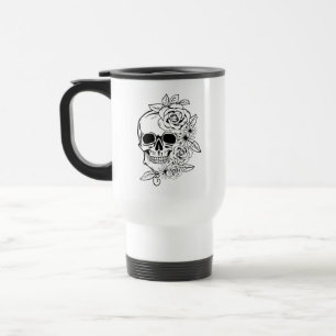 Skull Floral Art Reisebecher