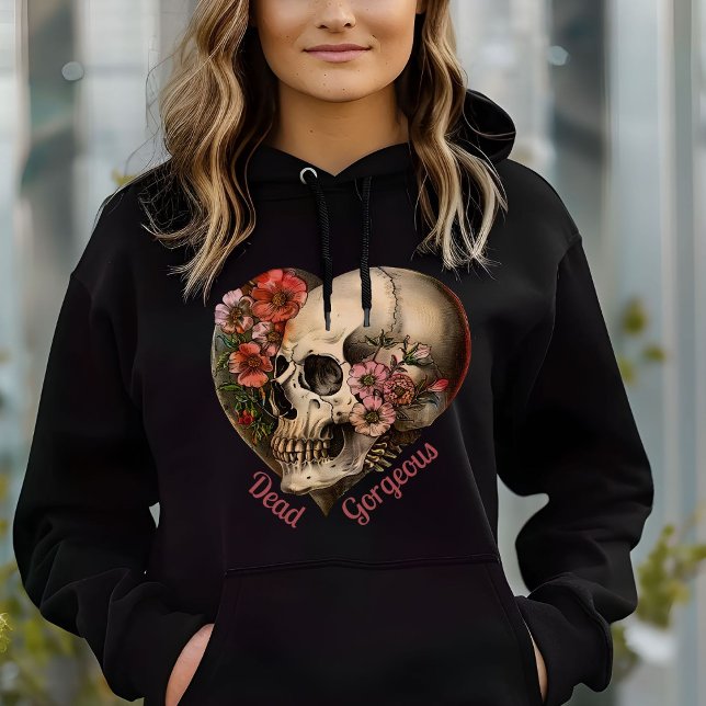 Skull Floral Herz Spooky Design Hoodie (Von Creator hochgeladen)