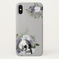 Skull Floral Rose Schwarz-weiß Goth Halloween Case