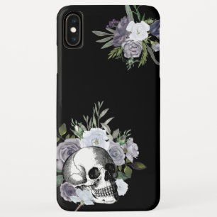Skull Floral Rose Schwarz-weiß Goth Halloween Case-Mate iPhone Hülle