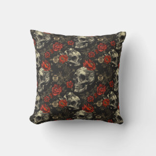 Skull Floral Throw Kissen