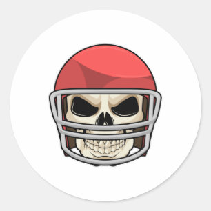 Skull Football Helm Runder Aufkleber
