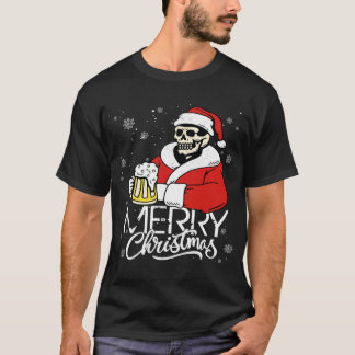 Skull Frory Weihnachten Schädel Hat Weihnachtsmann T-Shirt