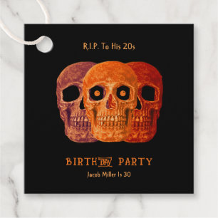Skull Funny Orange Gothic Geburtstag RIP zu seinen Geschenkanhänger