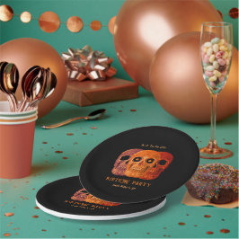 Skull Funny Orange Gothic Geburtstag RIP zu seinen Pappteller