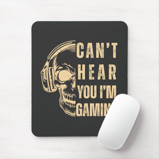 Skull Gamer Art – Can’t Hear You Mousepad (Mit Mouse)