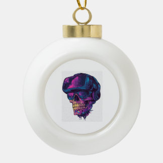 Skull Gamer Mode Keramik Kugel-Ornament