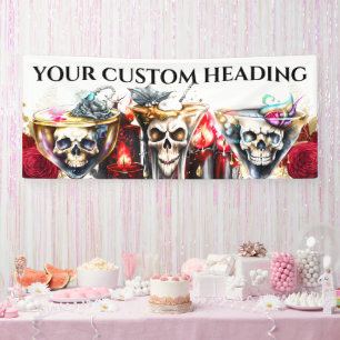 Skull Gesicht Cocktail Happy Hour Erwachsenen Mart Banner