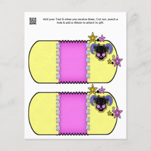 Skull Girl Party Geschenk oder Gefallen Tags Flyer