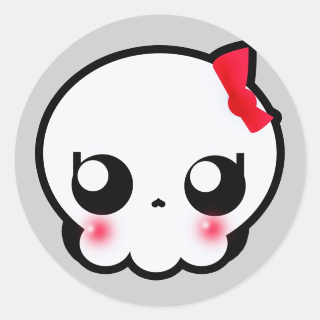 Skull Girl Runder Aufkleber (Vorderseite)