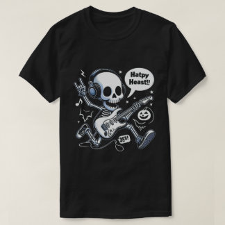Skull Gitarre Halloween Rocker Funny Music Fan T-S T-Shirt