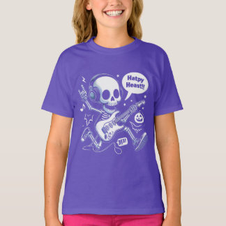 Skull Gitarre Halloween Rocker Funny Music Fan T-S T-Shirt