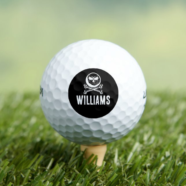 Skull Golf Ball und Crossbones Personalisierter Na (Insitu T-Shirt)