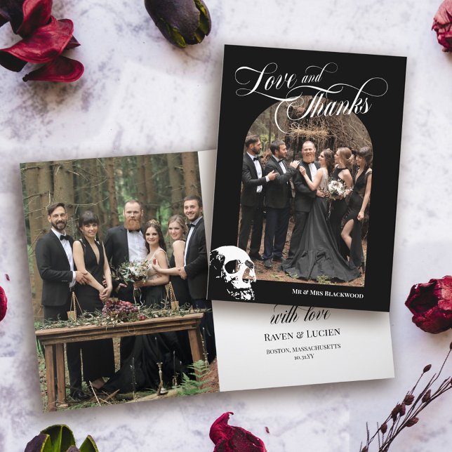 Skull Goth Halloween Hochzeit Liebe und Danke (Von Creator hochgeladen)