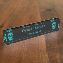 Skull Gothic Dark Aquamarin Black Macabre Tattoo S