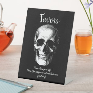 Skull Gothic Gastgeschenke Hochzeiten Unterschreib Sockelschild