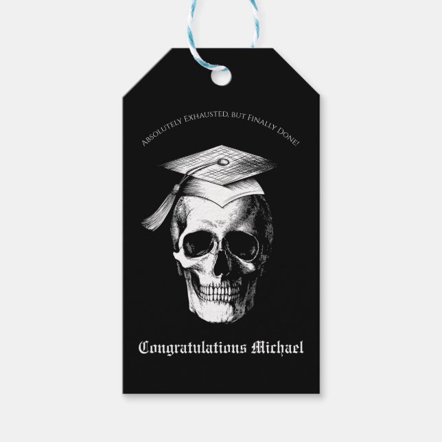 Skull Gothic Graduation Party Radiology Geschenkanhänger (Vorderseite)