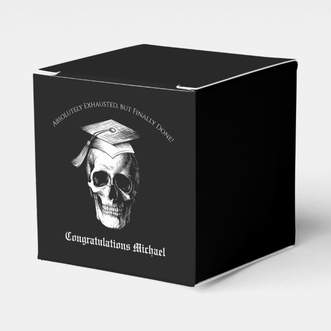 Skull Gothic Graduation Party Radiology Geschenkschachtel (Vorderseite)