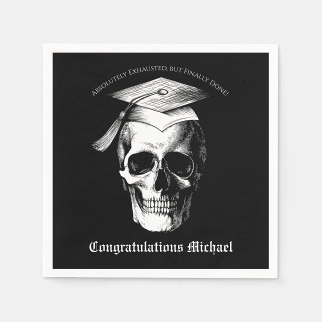 Skull Gothic Graduation Party Radiology Serviette (Vorderseite)