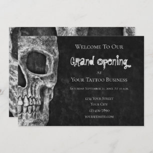 Skull Gothic Grand Opening Schwarz-weißer Tattoo S Einladung