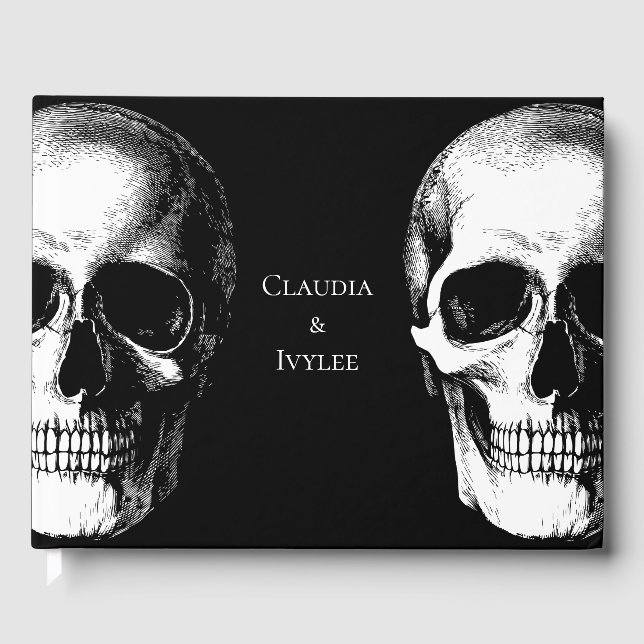 Skull Gothic Halloween Gästebuch (Vorderseite)