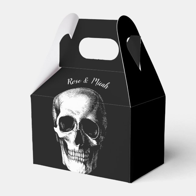 Skull Gothic Halloween Gastgeschenk Hochzeit Boxen Geschenkschachtel (Vorderseite)