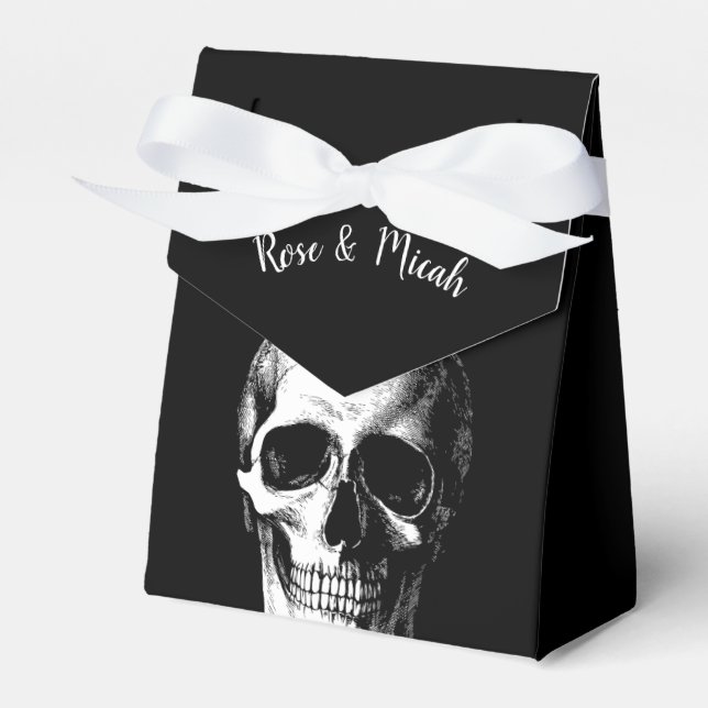 Skull Gothic Halloween Gastgeschenk Hochzeit Boxen Geschenkschachtel (Vorderseite)