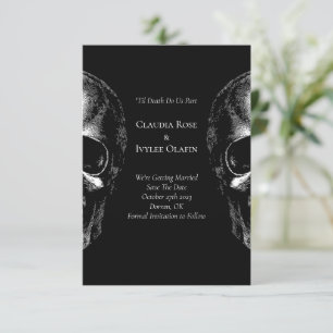 Skull Gothic Halloween Hochzeit Save the Date Card Einladung