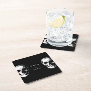 Skull Gothic Halloween Hochzeitsfeier Untersetzer