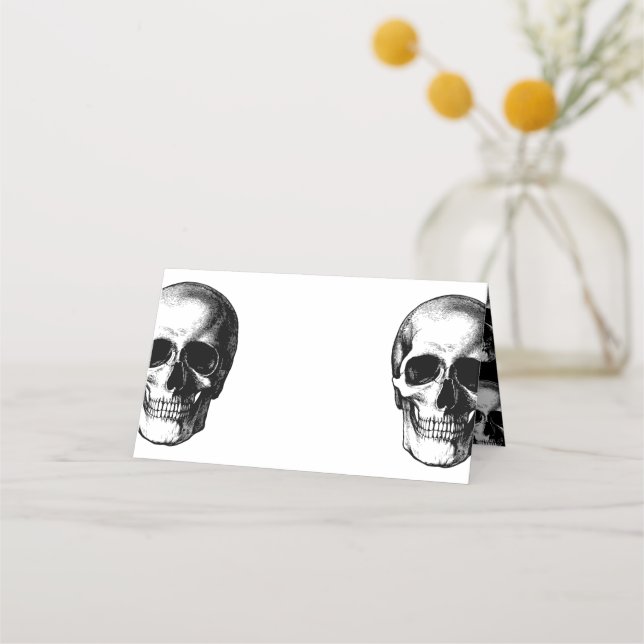 Skull Gothic Halloween Hochzeitsfeiern Platzkarten (Vorderseite)
