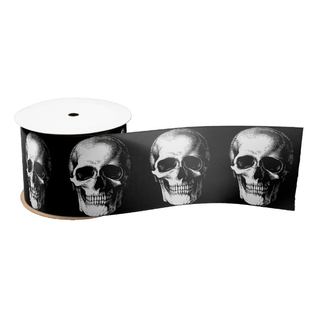 Skull Gothic Halloween Hochzeitskull Ribbon Satinband (Spule)