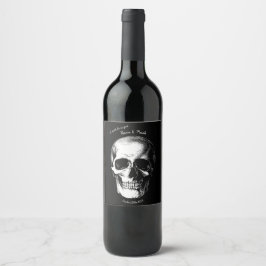 Skull Gothic Halloween Hochzeitwein Labels Weinetikett