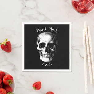 Skull Gothic Halloween Wedding Napkins Serviette