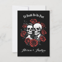 Skull gothic mit Rose Hochzeit Save The Date
