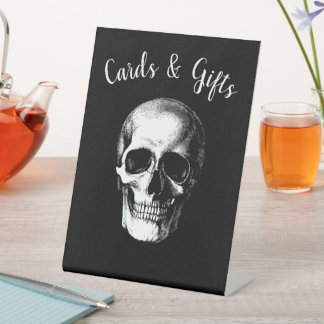 Skull Gothic Wedding Cards Geschenkzeichen Sockelschild