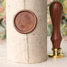 Skull Gothic Wedding Monogram Wax Siegel Briefmark