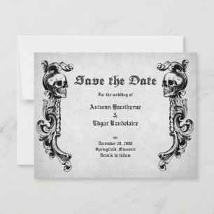 Skull Gothic Wedding Save The Date