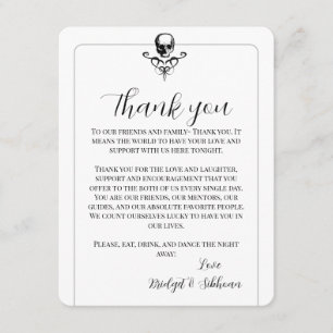 Skull Gothic Wedding Vielen Dank Empfang Card Begleitkarte