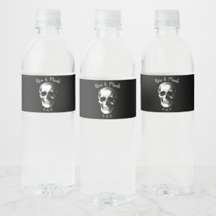 Skull Gothic Wedding Wasserflaschenetikett