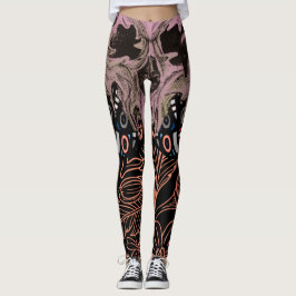 Skull Gothies Floral Romantic Skeleton Leg Leggings