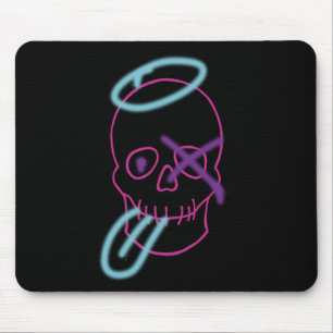 Skull-Graffiti - Rosa, Lila, Blau und Schwarz Mousepad