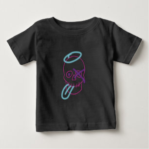 Skull-Graffiti - Rosa, Lila, Blau und Schwarz T-Sh Baby T-shirt