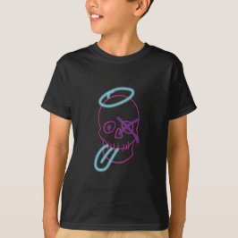Skull-Graffiti - Rosa, Lila, Blau und Schwarz T-Shirt