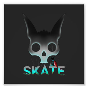 Skull Graffiti Skater Cat Fotodruck