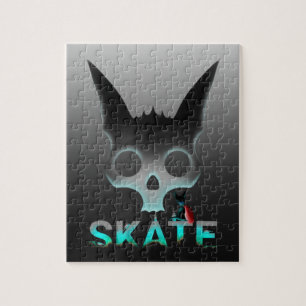 Skull Graffiti Skater Cat Puzzle